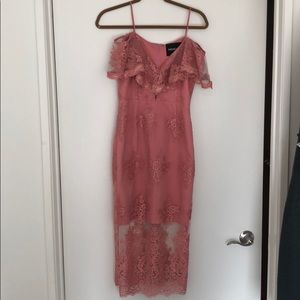 Nicolas pink lace dress.